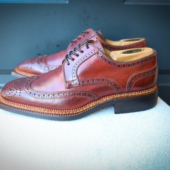 Franceschetti 8-M Burgundy Red Mens Norvegese Oxford Dress Shoes - Picture 10 of 15